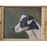(Probably early 20th century British school) - Study of a terriers' head, oil on board, with
