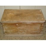 A Victorian stripped elm blanket chest
