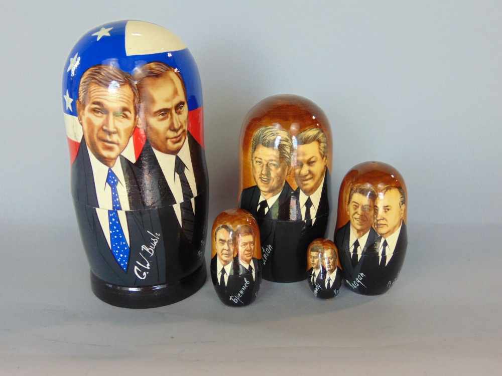 A collection of Russian items to include an ebonised painted samovar, novelty Russian dolls after - Image 3 of 5