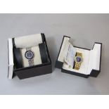 A cased Raymond Weil gents wrist watch with box and all papers, together with a further Rado of
