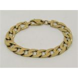 Substantial 9ct curb link bracelet, 54.9g