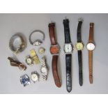 A box containing a collection of vintage gents and ladies time pieces to include Timex, Citizen