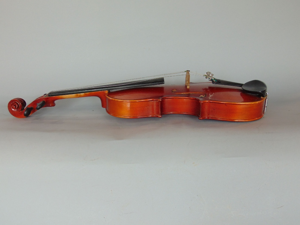 Cased Chinese violin with nickel mounted bow - Image 2 of 3