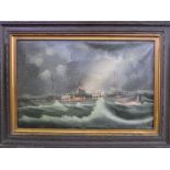 Early 20th century British school - Study of an ocean going steam ship at high seas, inscribed