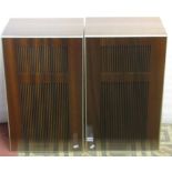 A pair of speakers by FRC Ltd model number 203SL, serial number 3424 and 3431