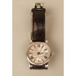 Good gents Mont Blanc automatic wristwatch with textured wave dial, dated aperture and Roman