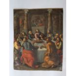 18th century continental school - The Last Supper, with Christ and his disciples at a circular