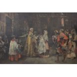 Early 20th century German school - 'The Wedding', oil on wooden panel (possibly with over painted