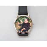 Novelty waving Chairman Mao gents wrist watch