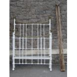 A Victorian brass and iron bedstead to accept a 3ft 6 mattress