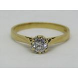 18ct diamond solitaire ring, 0.40cts approx, size P/Q, 2.7g