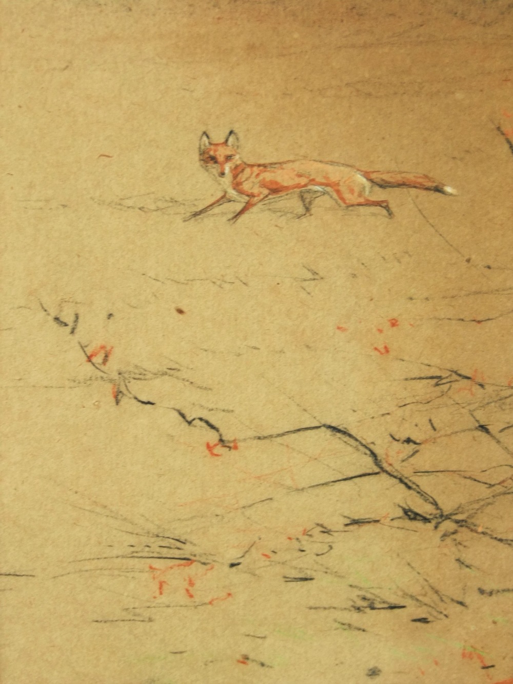 Basil Nightingale (British 1864-1940) - A Critical Moment, huntsmen spotting a fox, charcoal and - Bild 2 aus 6