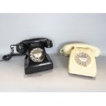 Vintage Bakelite telephone together with a further ivory GPO example (2)