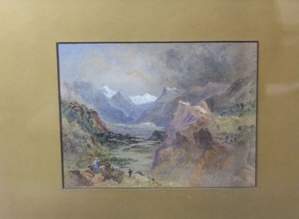 19th century school, set of four continental landscape studies of mountainous landscapes, - Bild 3 aus 4