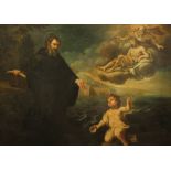 Late 17th century continental school - Beach scene with St Augustine receiving instruction on the