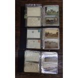 Three albums a large quantity of mixed British topographical postcards. (3)