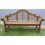 A Gloster contemporary teak three seat garden bench in the Lutyens style (to be sold with the option