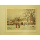 Helen Bradley (1900-1979) - Winter, signed coloured print with publishers blind embossed stamp, 26 x