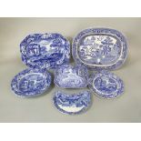 A collection of Copeland Spode Italian pattern wares comprising a rectangular meat plate, tureen and