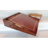 Good quality 19th century mahogany writing slope, the hinged lid enclosing a fitted interior to