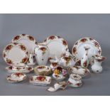 A collection of Royal Albert Old Country Roses pattern wares including tea pot, milk jug and covered