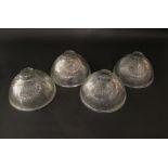 Four vintage ribbed glass ceiling shades (4)