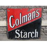 A vintage enamel sign of rectangular form advertising Colemans Starch 97 cm x 92 cm (AF)