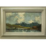 Charles Wyatt-Warren (Welsh 1908-1993) - Mountainous lakeland landscape, probably Welsh, oil on