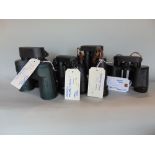 Four pairs of binoculars - Helios 7 x 50 with independent eye focus, Russian 7 x 50 and two pairs