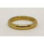 22ct wedding ring, size O/P, 6.7g