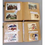 Two large post card albums, mixed collection of Edwardian and later post cards, topographical,
