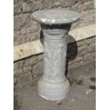 A plaster classical relief moulded column/pedestal with processional and further detail and grey