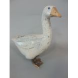 A Studio Pottery model of a goose with raku style glazed finish, possibly by Sally Wakley, 37.5 cm
