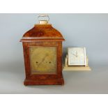 Smiths Burrwood bracket type mantel time piece, the brass dial with twin train movement, striking on