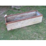 A galvanised steel trough of rectangular form, 126 cm long x 45 cm wide x 30 cm height