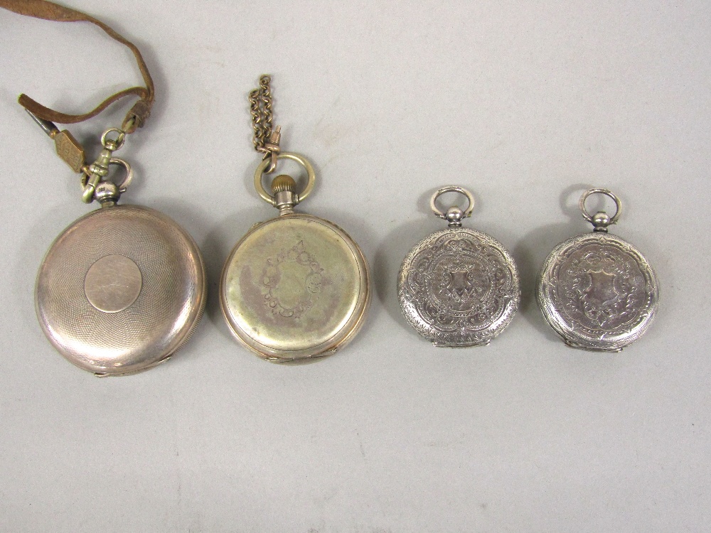 J W Benson 'The Ludgate' silver pocket watch; together with a further continental 800 pocket watch - Image 3 of 3