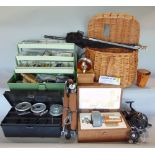 A large collection of angling/fishing equipment to include various vintage rods, reels, flies,