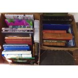 Two boxes of good quality mixed books together with a 19th century family bible, together with a