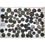A collection of 80 ancient Roman coins to include a silver Denarius of Julia Domna