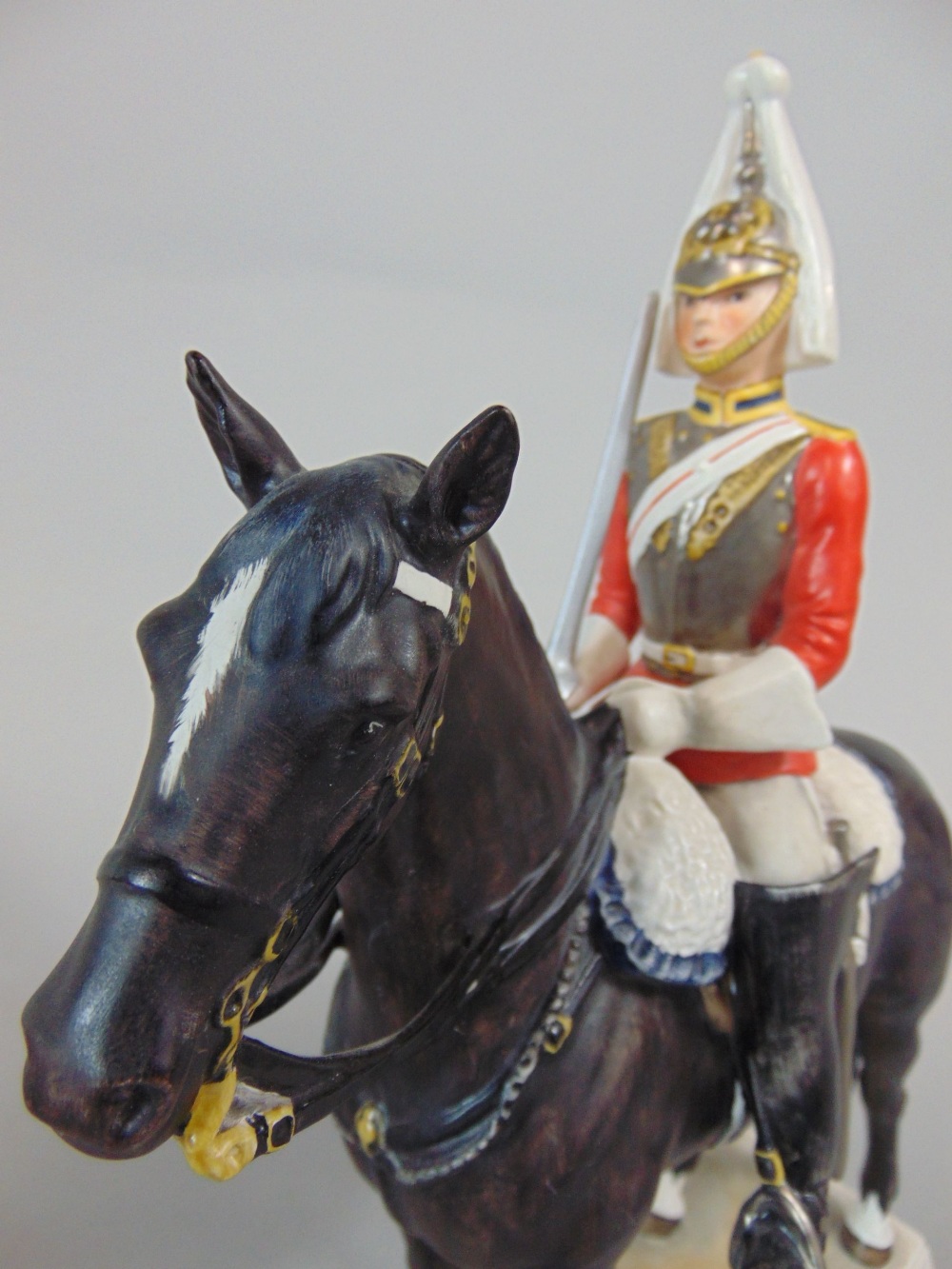 A Goebel model of a Trooper of the Life Guards in the Mounted Review Order, 33cm tall approx - Image 3 of 3