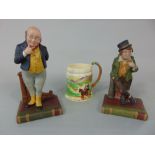 A pair of Aynsley matt glazed figures from The Dickens series - The Artful Dodger and Mr Pickwick,