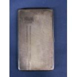 Art Deco engine turned silver cigarette case with gilt interior, maker A W, Birmingham 1932, 15 cm