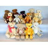 Eleven small Deans teddy bears all with authenticity tags, a Bruins Camp Hopson bear and two