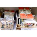 An extensive collection of postcards, postcard books, FDCs, some mint stamps, vintage cards, etc (