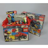 Large box of mixed Lego with 3 empty Lego boxes