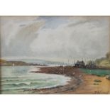 TB Ward (early 20th century British school) - Coastal scenes with fishing boats, gulls, etc, (