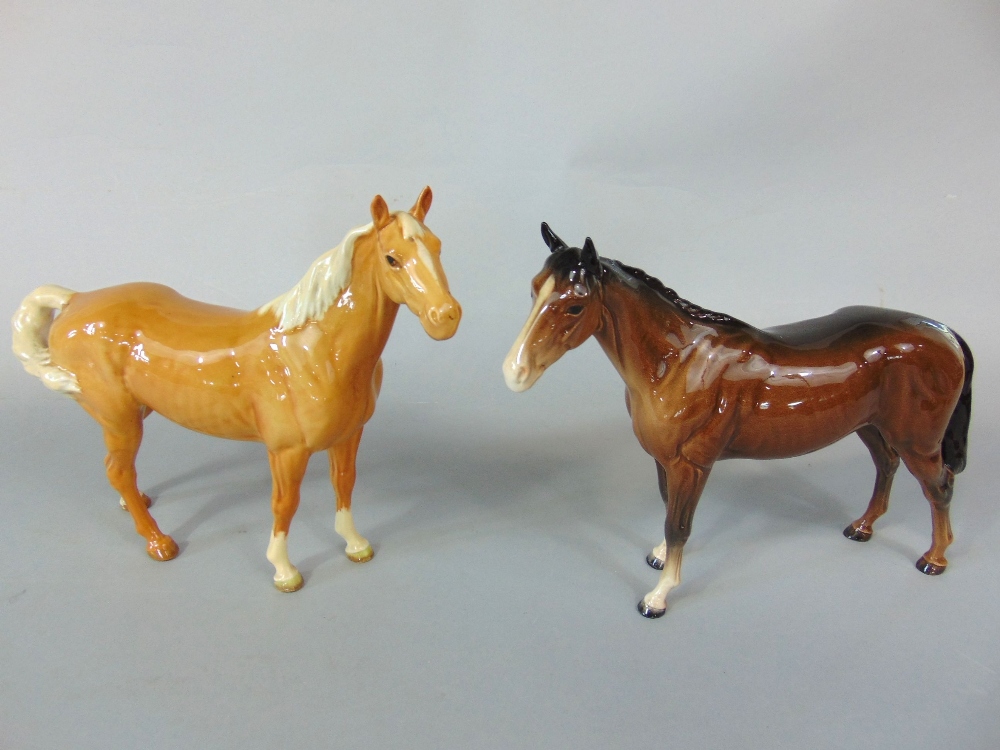 A collection of mainly Beswick model horses and foals including a palomino horse, shire horses, - Image 2 of 2