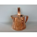 Arts & Crafts Bullpitt & Sons, Birmingham 1911 copper water can, with hinged handle and riveted