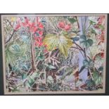 V M Dalton (20th century) - Study of potted plants, watercolour and bodycolour on paper, signed
