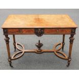 A good quality 19th century figured walnut centre table, the top with well matched figured
